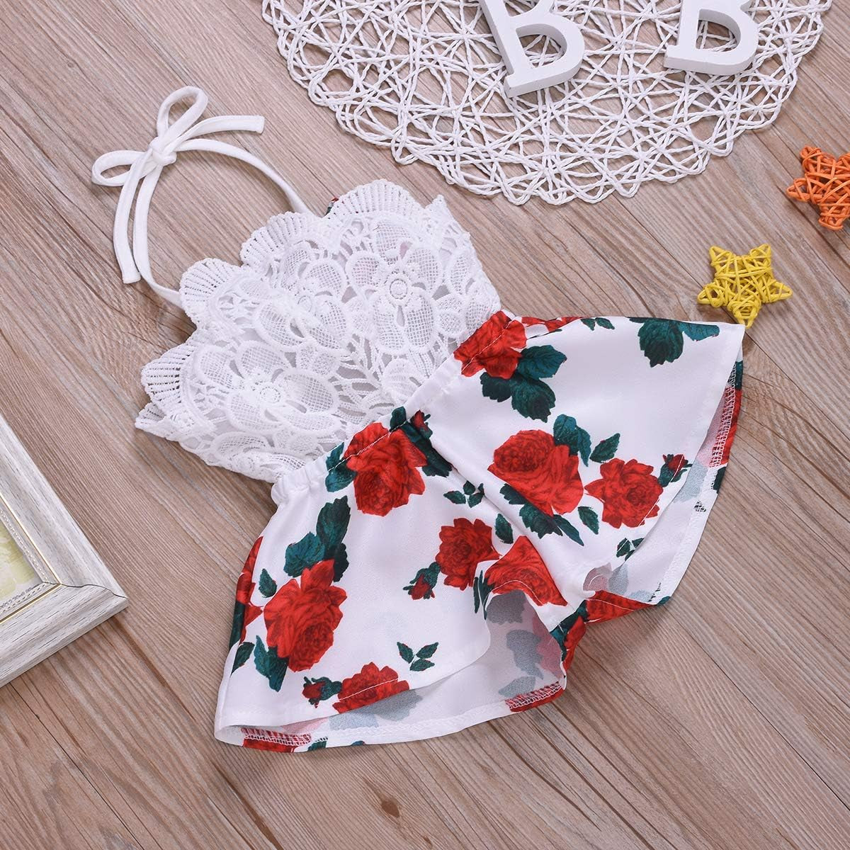 Baby Girls Halter One-Pieces Romper Jumpsuit Sunsuit Outfit Clothes 0-24M